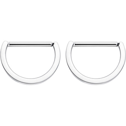 14G 13mm Implant Grade Titanium D Shaped Nipple Clicker Set