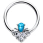16G 3/8 Blue Gem Style Simplicity BCR Captive Ring