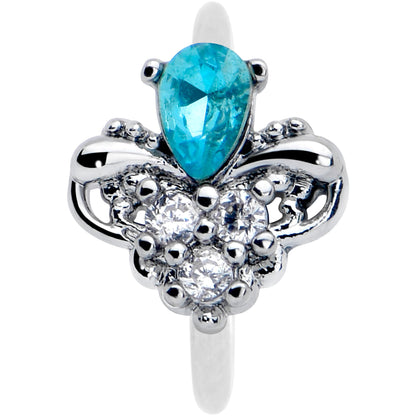 20G 5/16 Blue Gem Style Simplicity Nose Hoop