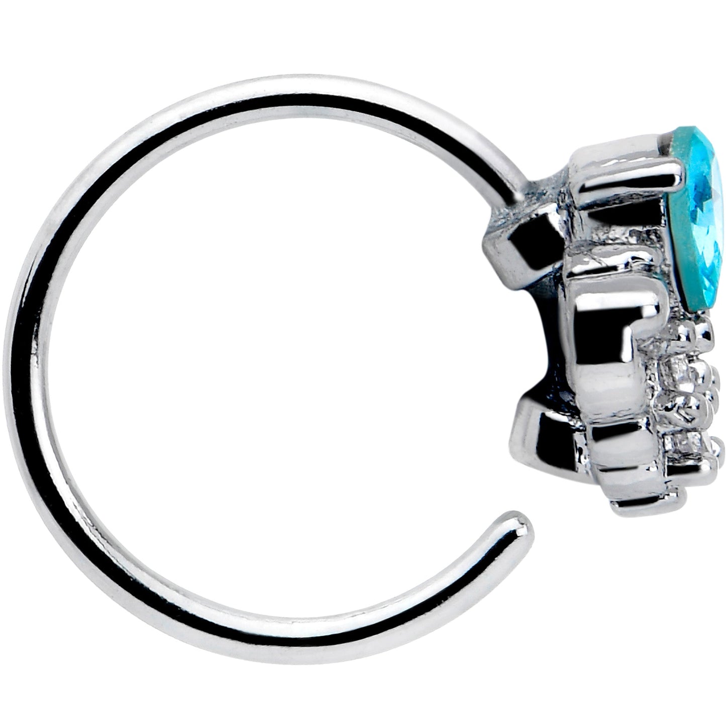 20G 5/16 Blue Gem Style Simplicity Nose Hoop