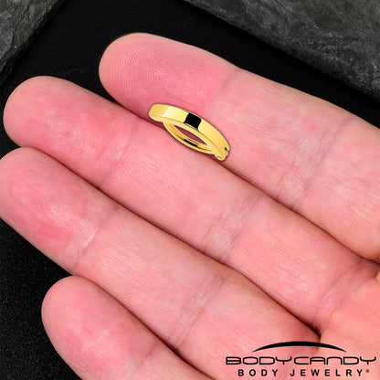 Gold Tone Smooth Simple Style Hinged Hoop Belly