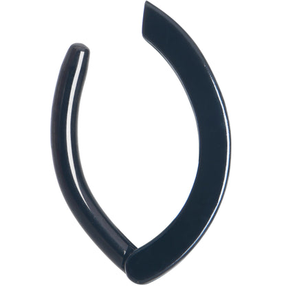 Clear CZ Gem Black Forward Facing Hinged Belly Hoop