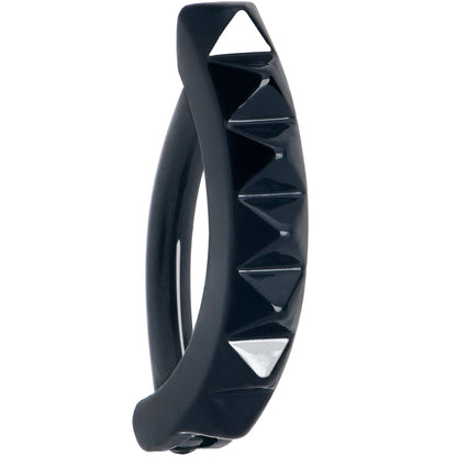 Black Three Dimensional Textured Forward Facing Hinged Hoop Belly Ring