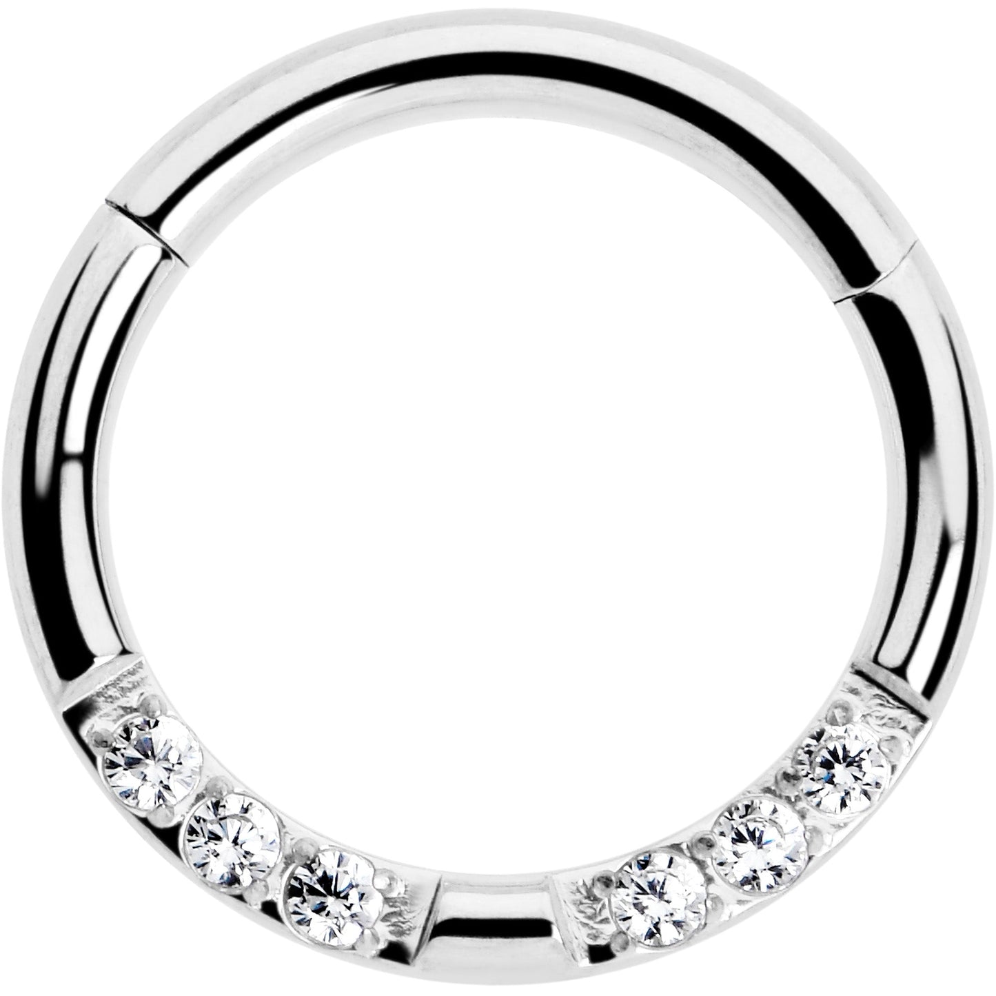 16G 5/16 CZ Gem Forward Facing Hinged Segment Ring