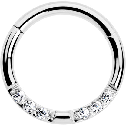 16G 5/16 CZ Gem Forward Facing Hinged Segment Ring