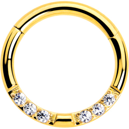 16G 5/16 CZ Gem Forward Facing Hinged Segment Ring