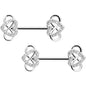 14G 1/2 CZ Gem Infinity Heart Barbell Nipple Ring Set