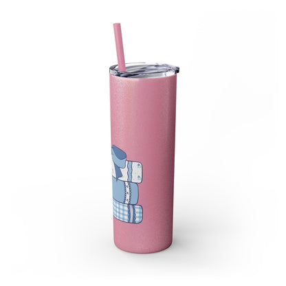 Customizable: Girly Book Club Skinny Tumbler with Straw, 20oz | Perfect for Events, Gifts, Coffee, and Summer Drinks