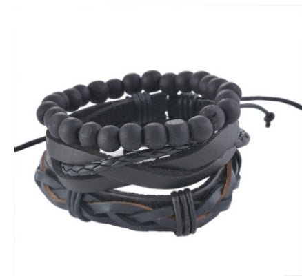 Vintage Punk Leather Wrap Bracelet - Multilayer Beaded Bracelet for Men & Women