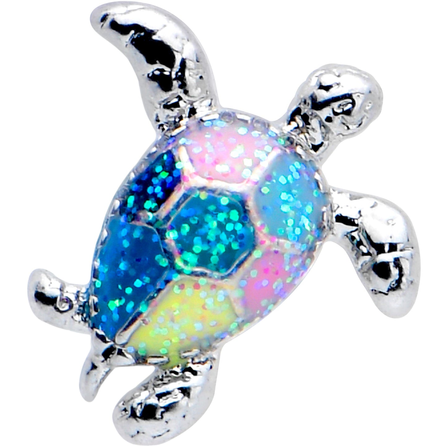 20G 7mm Glitter Turtle L Shape Nose Ring