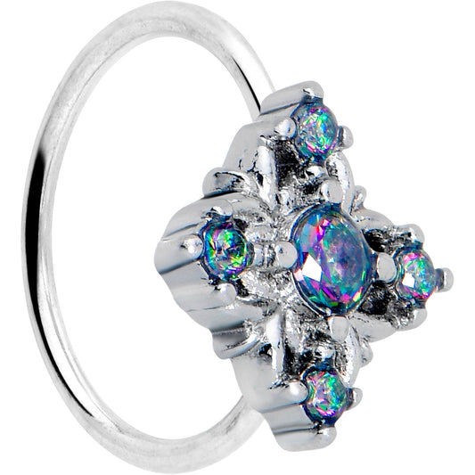 20G 5/16 Vitrail CZ Gem Beauty Cross Nose Hoop