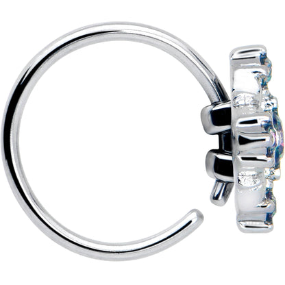 20G 5/16 Vitrail CZ Gem Beauty Cross Nose Hoop