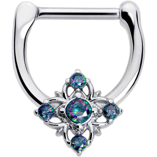 16G 5/16 Vitrail CZ Gem Beauty Cross Cartilage Clicker