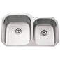 32" L x 20-5/8" W x 9" D Undermount 18 Gauge Stainless Steel 60/40 Double Bowl Sink