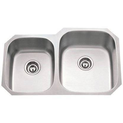 32" L x 20-5/8" W x 9" D Undermount 18 Gauge Stainless Steel 40/60 Double Bowl Sink