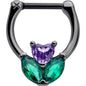 16G 5/16 Purple Green CZ Gem Black Love Flower Cartilage Clicker
