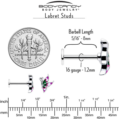 16G 5/16 Profile Butterfly Labret Monroe Tragus