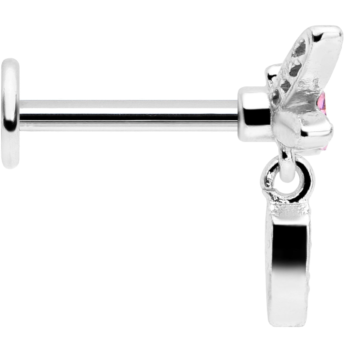 16G 5/16 Pink Gem Swank Dragonfly Dangle Labret Monroe Tragus