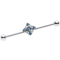 14G Vitrail CZ Gem Beauty Cross Industrial Barbell 38mm