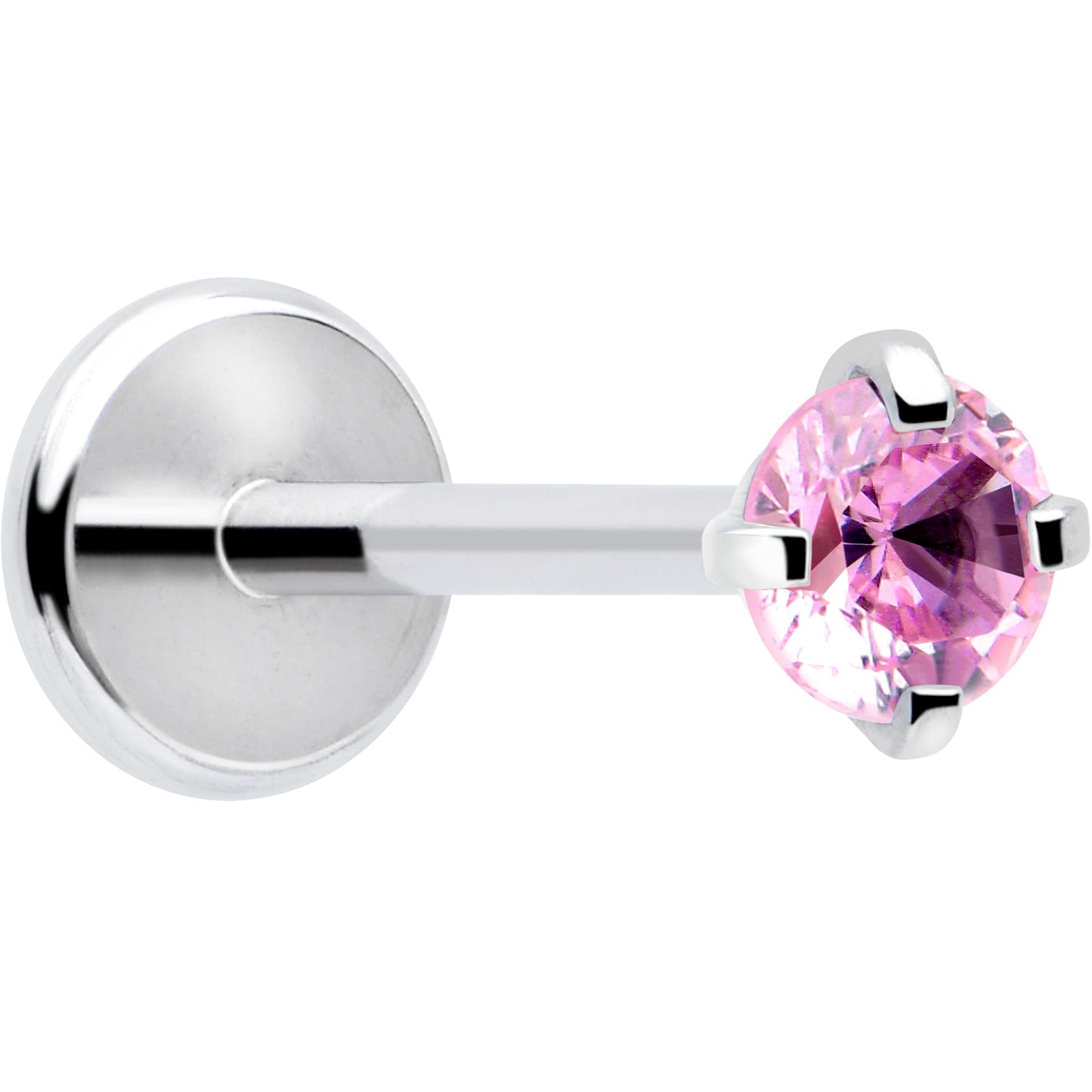 2.5mm Gem Flat Back Earring Threadless Push In Stud 20G