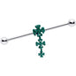 14G Polka Dot Shamrock St Patricks Dangle Industrial Barbell 38mm
