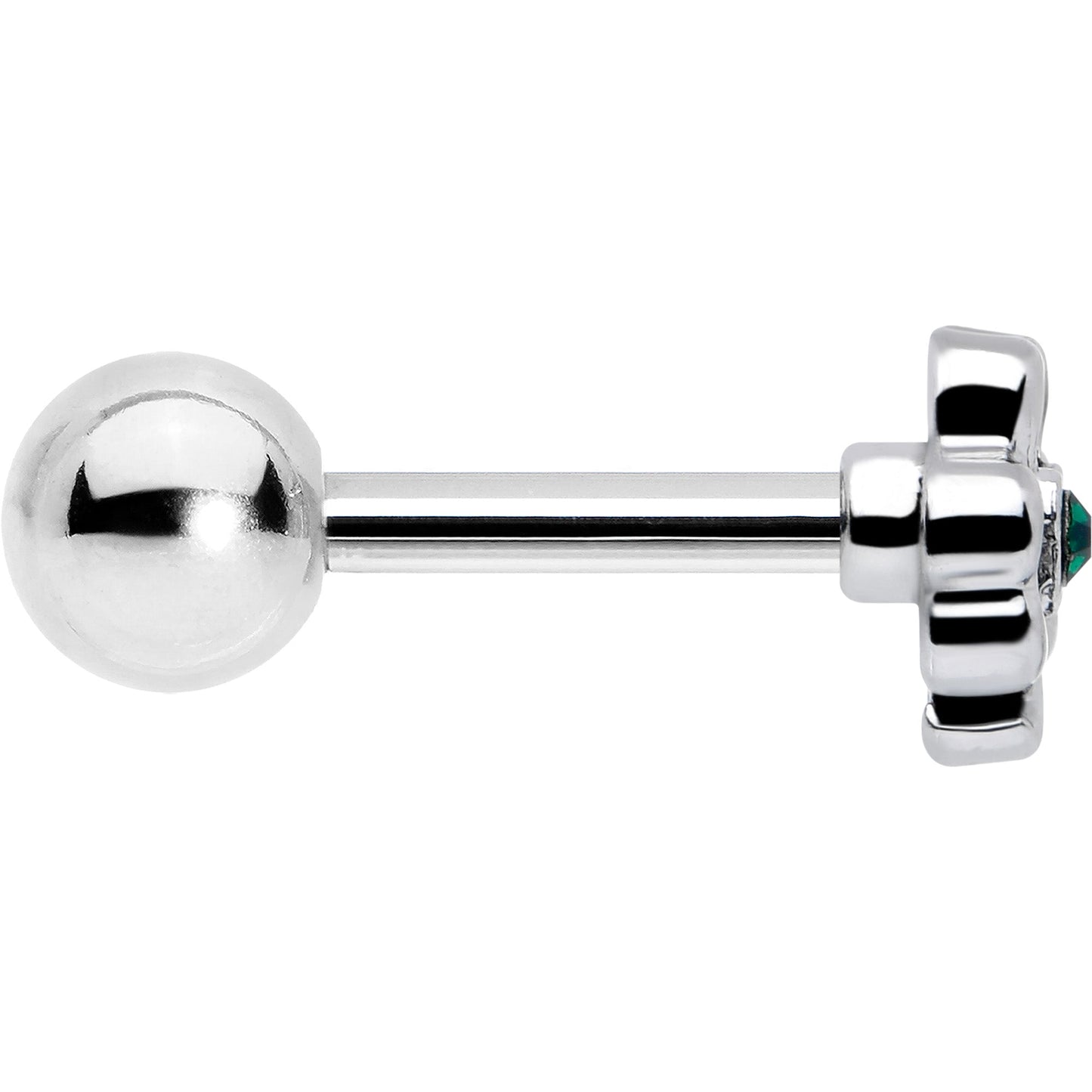 16G 5/16 Green Gem Heart Shamrock St Patricks Cartilage Earring