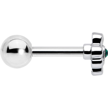 16G 5/16 Green Gem Heart Shamrock St Patricks Cartilage Earring