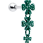 16G 5/16 Polka Dot Shamrock Dangle Cartilage Tragus Earring