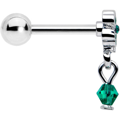 16G 5/16 Green Gem Shamrock Glam St Patricks Dangle Cartilage Earring