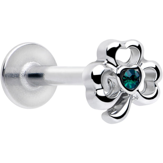 16G 5/16 Green Gem Heart Shamrock St Patricks Labret Monroe Tragus