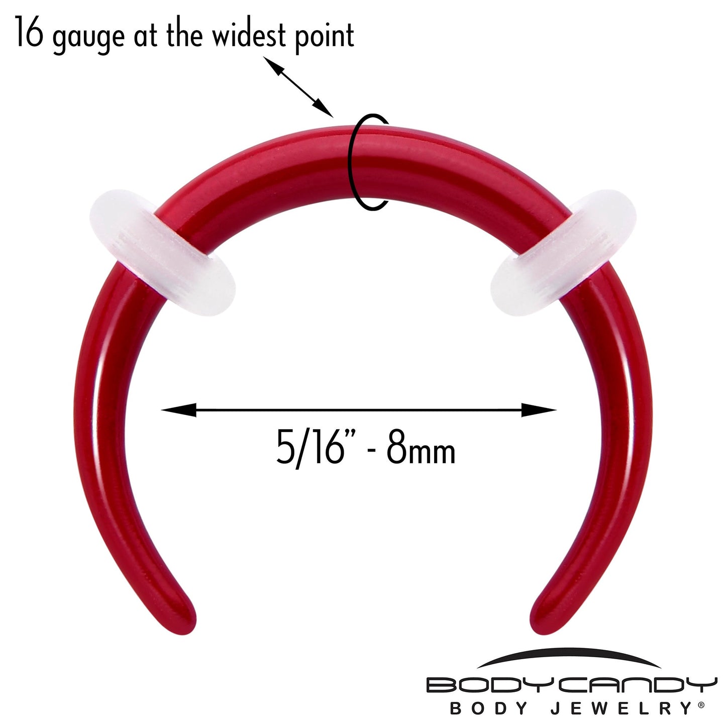 Stainless Steel Crescent Pincher Septum Ring - 14G and 16G