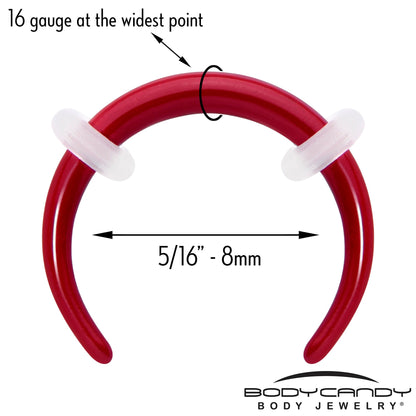 Stainless Steel Crescent Pincher Septum Ring - 14G and 16G