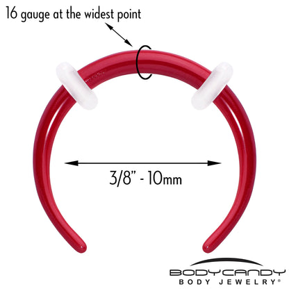 Stainless Steel Crescent Pincher Septum Ring - 14G and 16G