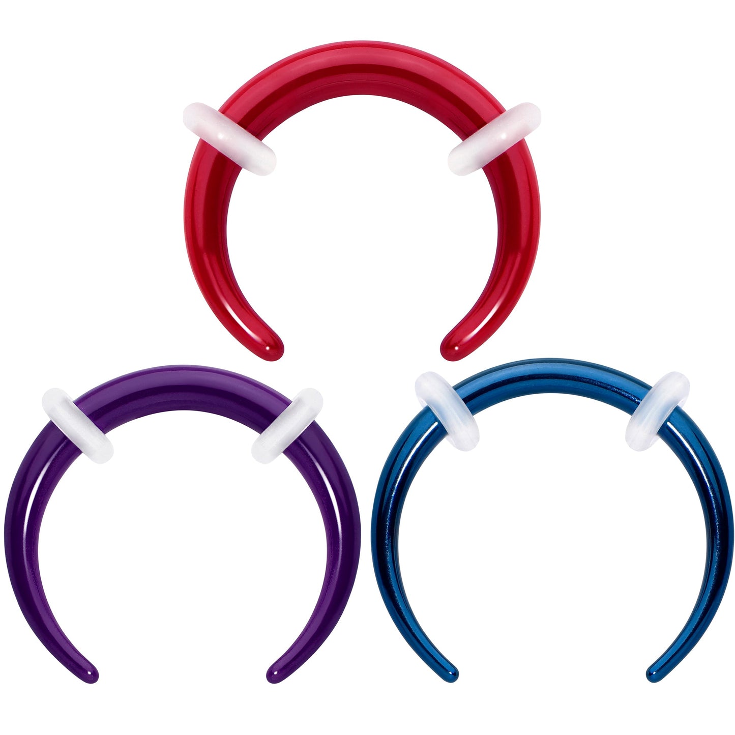 Stainless Steel Crescent Pincher Septum Ring - 14G and 16G