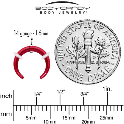 Stainless Steel Crescent Pincher Septum Ring - 14G and 16G