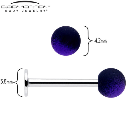 16G 3/8 Ombre Purple Black Soft Finish Labret Monroe Tragus