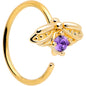 20G 5/16 Purple Gem Gold Tone Beauty Bug Nose Hoop