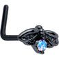 20G 7mm Aurora Gem Black Beauty Bug L Shape Nose Ring