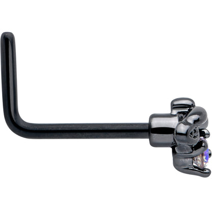 20G 7mm Aurora Gem Black Beauty Bug L Shape Nose Ring