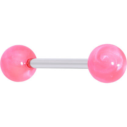 Color Acrylic Ball Tongue Ring Surgical Steel Barbell