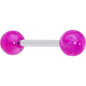Color Acrylic Ball Tongue Ring Surgical Steel Barbell