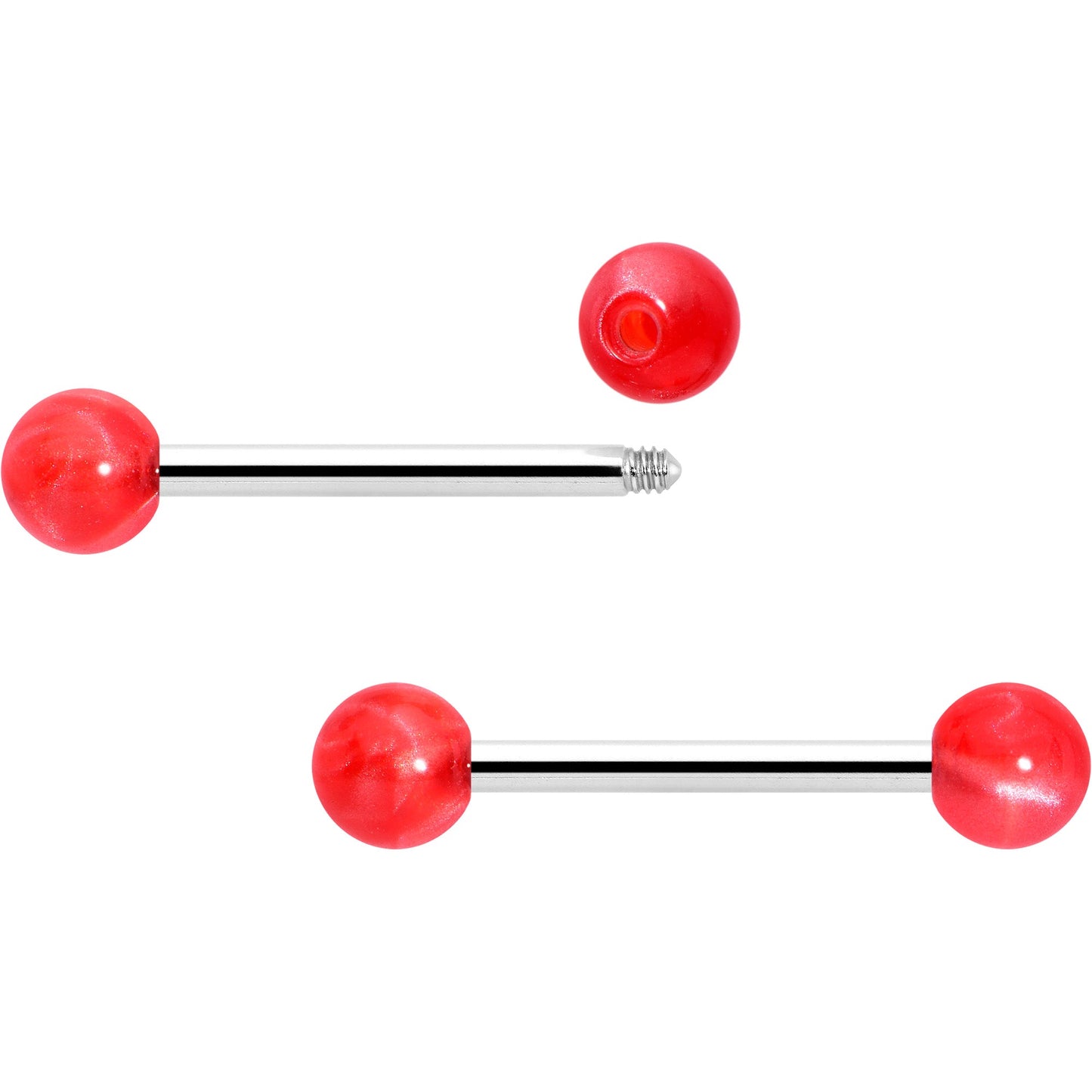 14G 9/16 Color Acrylic Ball Ends Barbell Nipple Ring Set