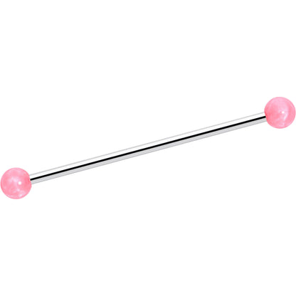14G Color Acrylic Ball Industrial Barbell 38mm