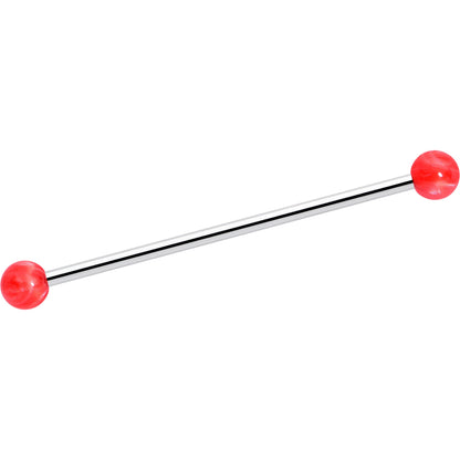 14G Color Acrylic Ball Industrial Barbell 38mm