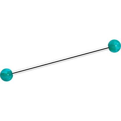 14G Color Acrylic Ball Industrial Barbell 38mm