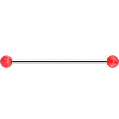 14G Color Acrylic Ball Industrial Barbell 38mm
