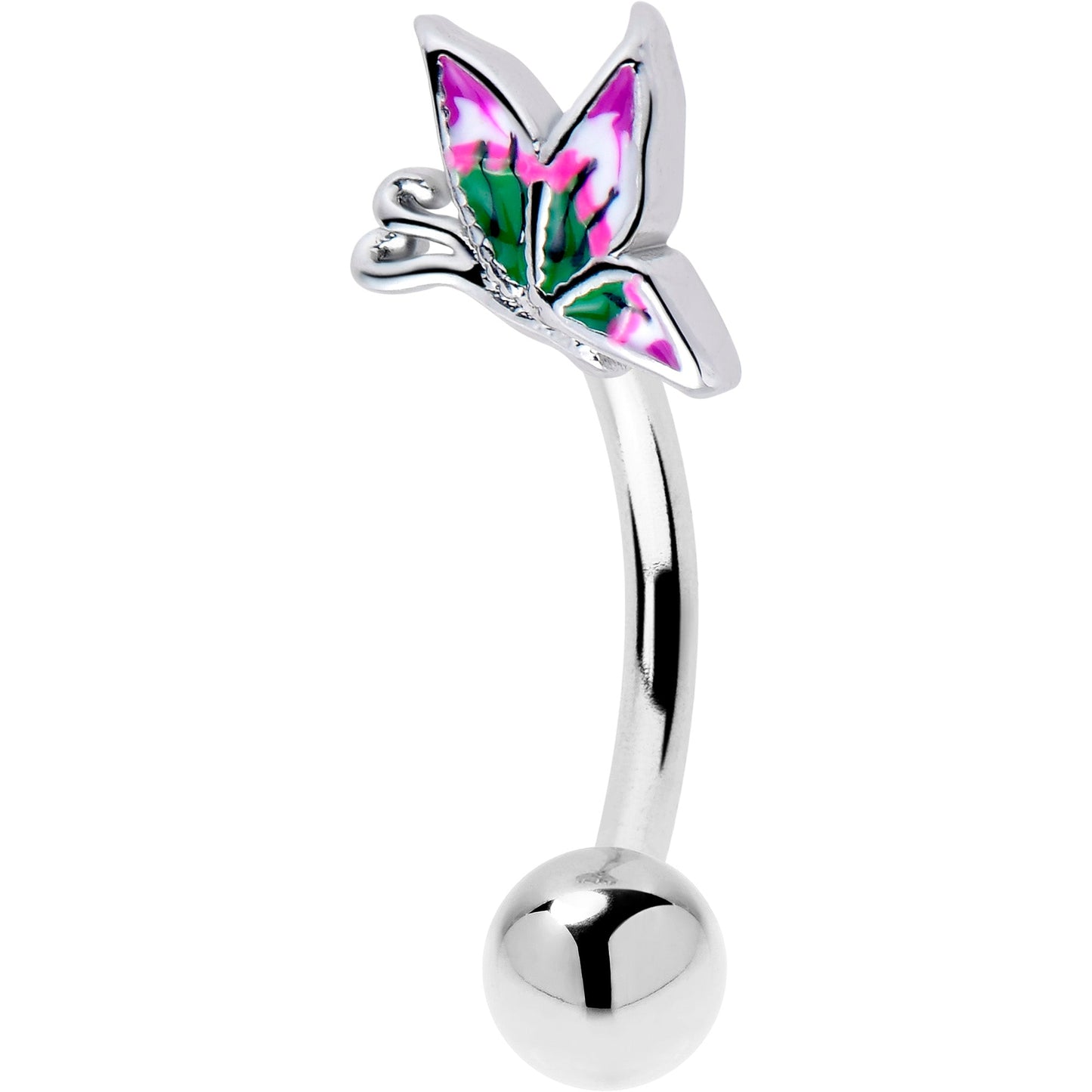 16G 5/16 Profile Butterfly Curved Eyebrow Ring