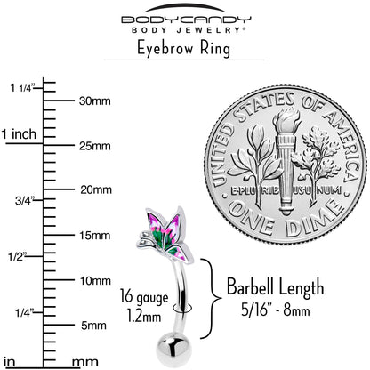 16G 5/16 Profile Butterfly Curved Eyebrow Ring