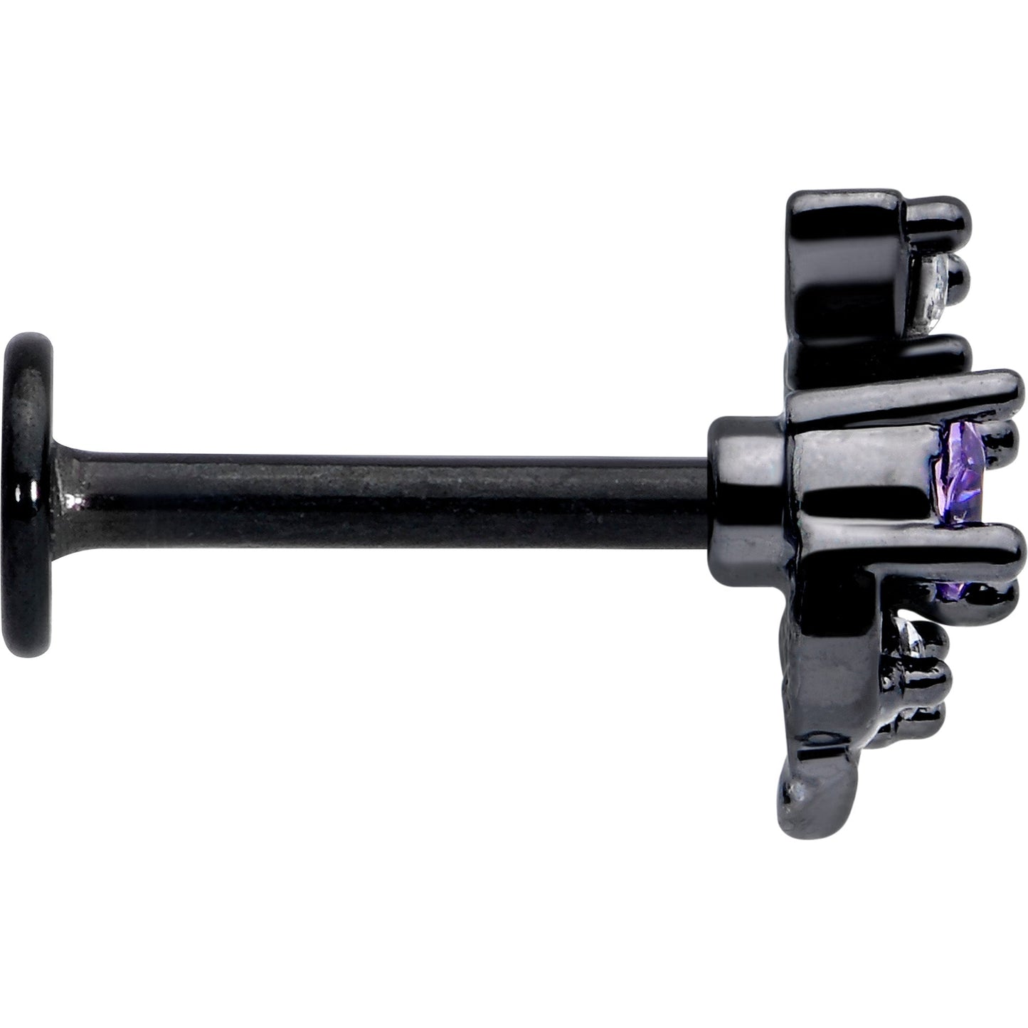 16G 5/16 Purple Clear Gem Black Twining Vine Labret Monroe Tragus