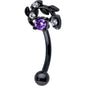 16G 5/16 Purple Gem Black Twining Vine Curved Eyebrow Ring